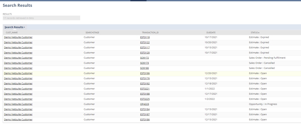sample query